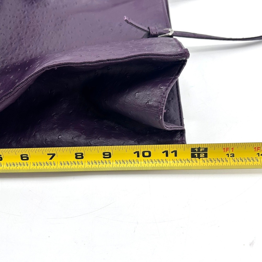 Braciano Purple Ostrich Embossed Faux Leather Large Tote Shoulder Bag Handbag - Picture 9 of 9